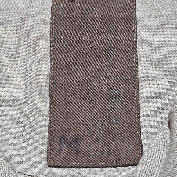 VTG Mens Casual LS Snap Pearl Button Shirt Med Taupe Work wear Normcore - Picture 8 of 14